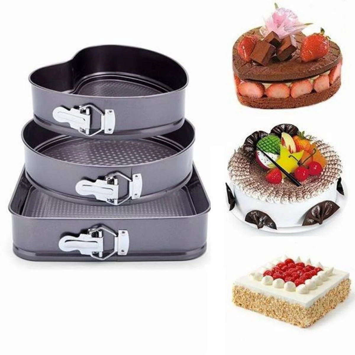 3-Piece Springform Cake Pan Set